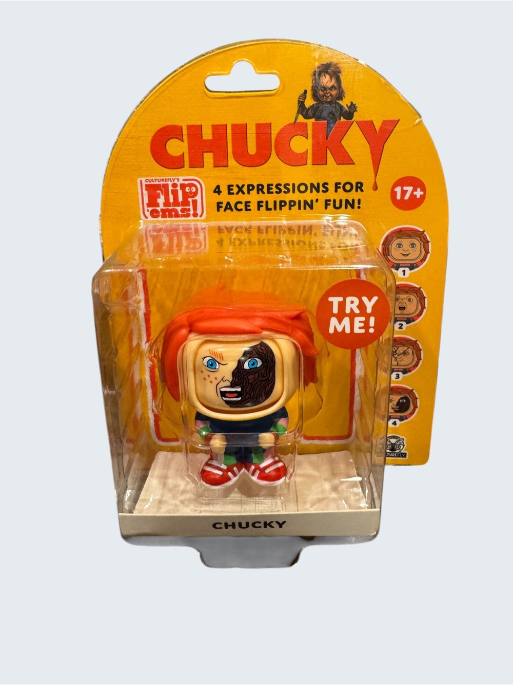 CultureFly Flip Ems Chucky Collectible Figure 4 Expressions Face Flippin’ Fun